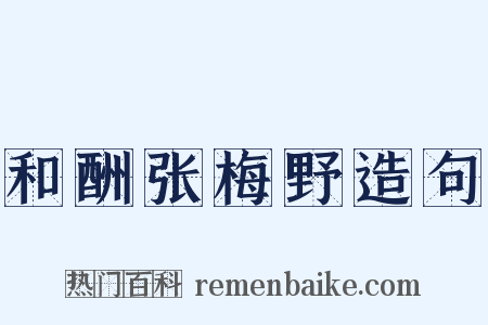 和酬张梅野造句是什么意思的图片